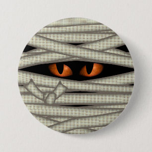 Badge Rond 7,6 Cm Mummy Eyes Orange ID685