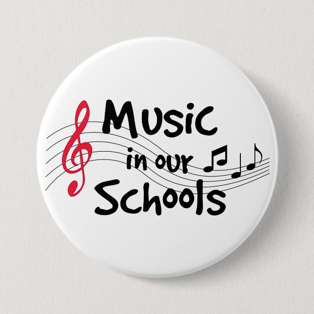 Badge Rond 7,6 Cm Musique dans nos écoles (Devant)