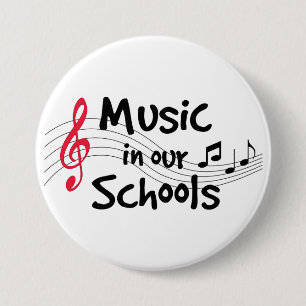 Badge Rond 7,6 Cm Musique dans nos écoles