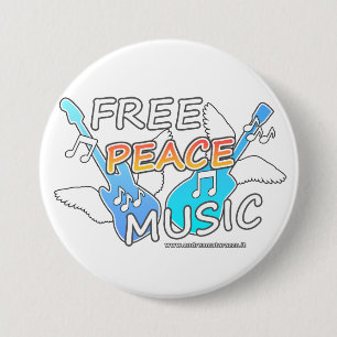 Badge Rond 7,6 Cm Musique de la Paix Libre