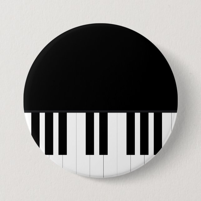 BADGE ROND 7,6 CM MUSIQUE DE PIANO (Devant)