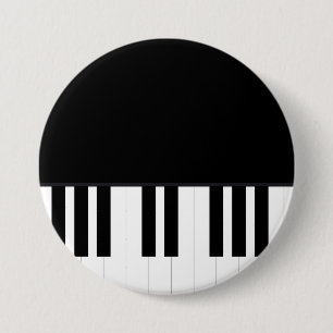BADGE ROND 7,6 CM MUSIQUE DE PIANO