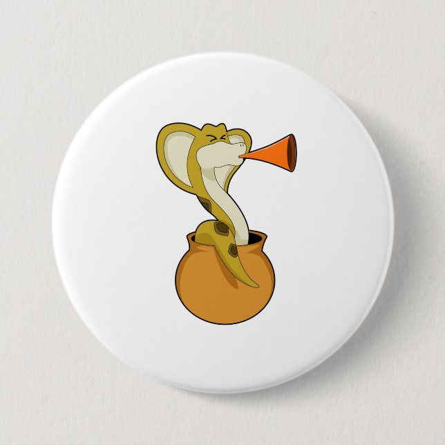 Badge Rond 7,6 Cm Musique de Trumpet Snake (Devant)
