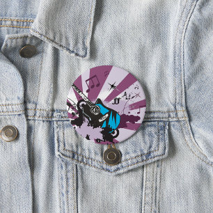 Badge Rond 7,6 Cm Musique Pop Art Guitare Électrique Rock Grunge
