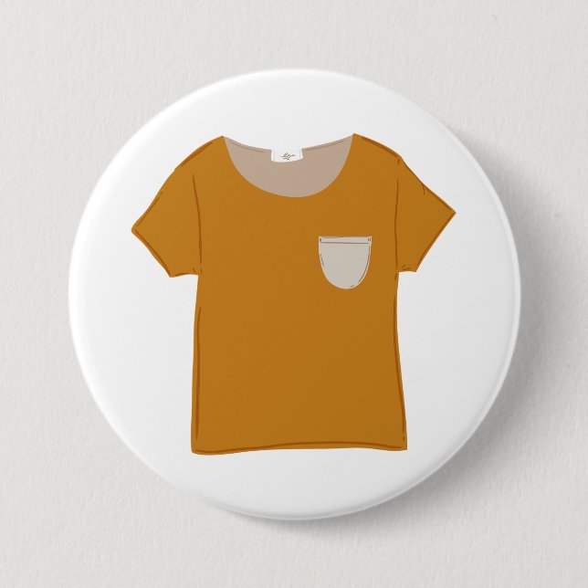 Badge Rond 7,6 Cm Mustard Yellow Minimalist Top (Devant)