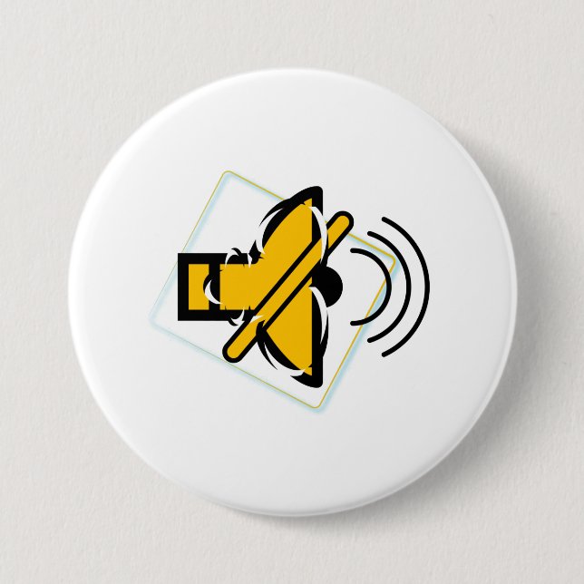 Badge Rond 7,6 Cm Mute (Devant)