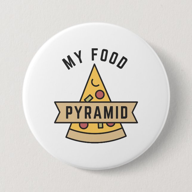 Badge Rond 7,6 Cm My Food Pyramid (Devant)