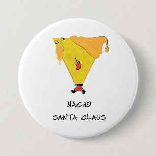 Badge Rond 7,6 Cm Nacho Santa Claus