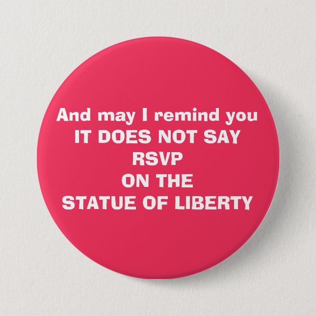 Badge Rond 7,6 Cm Naïf contre l'interdiction d'immigration (Devant)