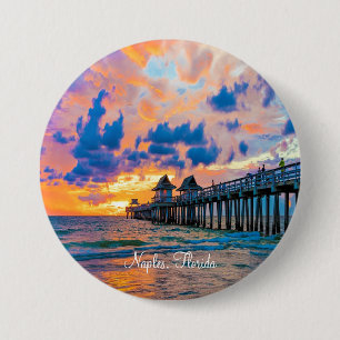 Badge Rond 7,6 Cm Naples, Floride pittoresque
