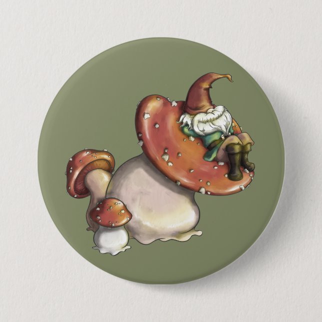 Badge Rond 7,6 Cm Napping Gnome (Devant)