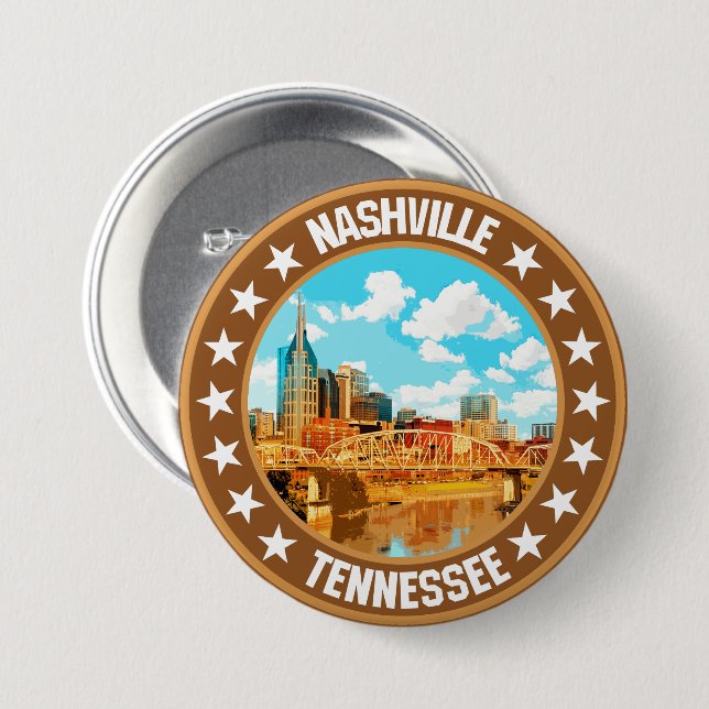 Badge Rond 7,6 Cm Nashville (Devant & derrière)