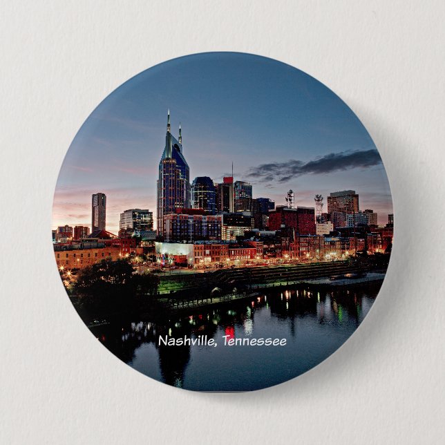Badge Rond 7,6 Cm Nashville, Tennessee (Devant)