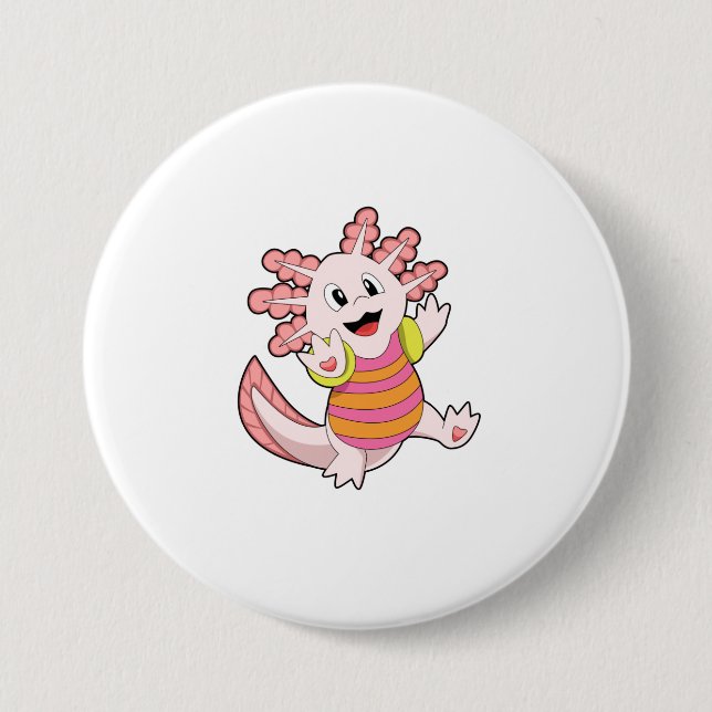Badge Rond 7,6 Cm Natation Axolotl (Devant)