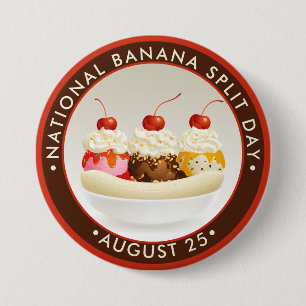 Badge Rond 7,6 Cm National Banana Split Day