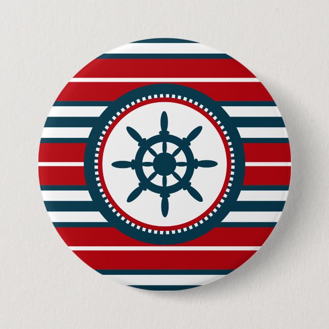 Badge Rond 7,6 Cm Nautical design (Devant)