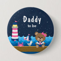 Nautical Girl Bear rose et Navy Daddy to Be