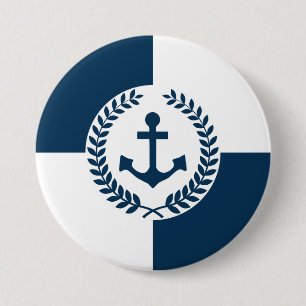 Badge Rond 7,6 Cm Nautical themed design