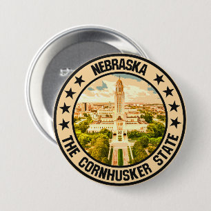 Badge Rond 7,6 Cm Nebraska