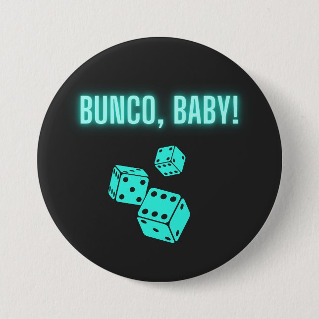 Badge Rond 7,6 Cm Neon Aqua Bunco Baby (Devant)