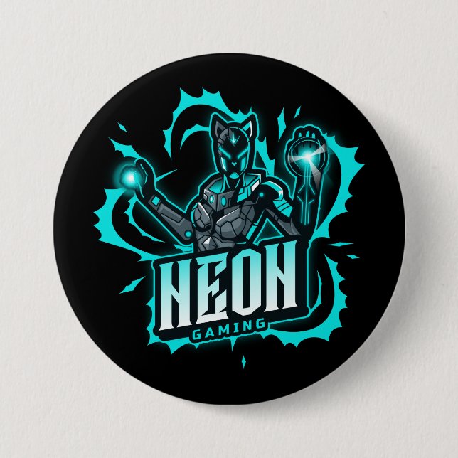 Badge Rond 7,6 Cm Neon Gaming (Devant)