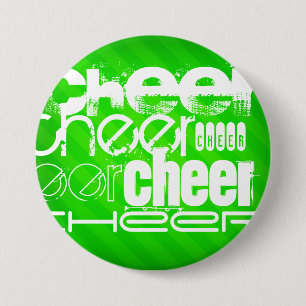Badge Rond 7,6 Cm Neon Green Stripes