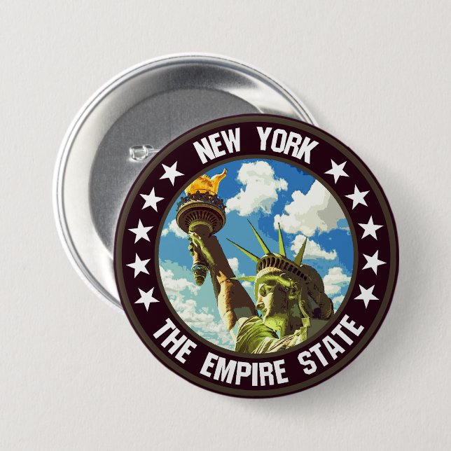Badge Rond 7,6 Cm New York (Devant & derrière)