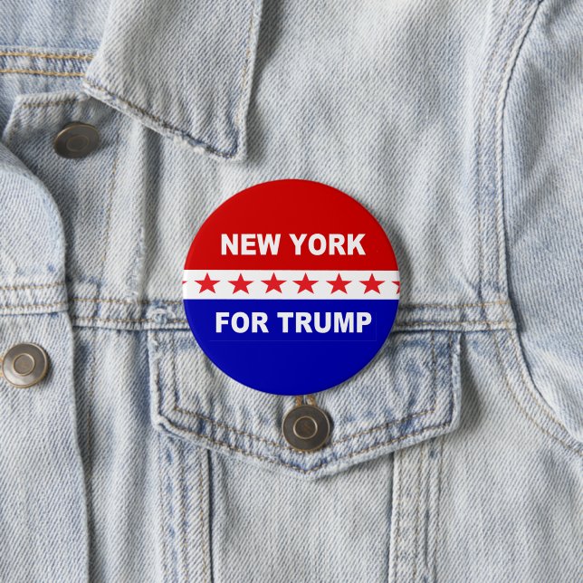 Badge Rond 7,6 Cm New York pour Trump (En situation)