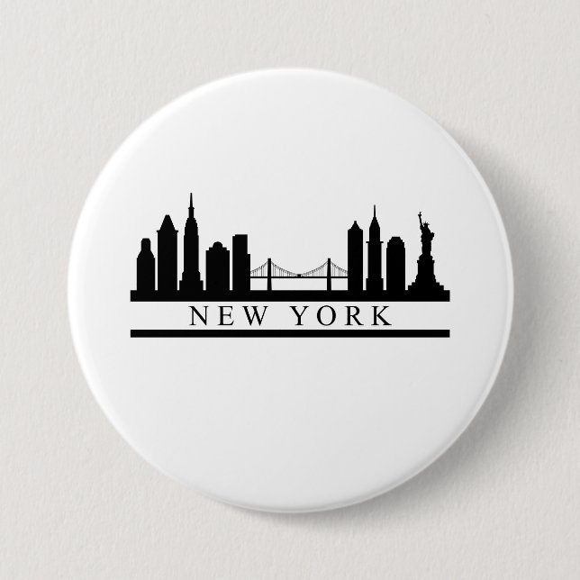 Badge Rond 7,6 Cm New York Skyline (Devant)