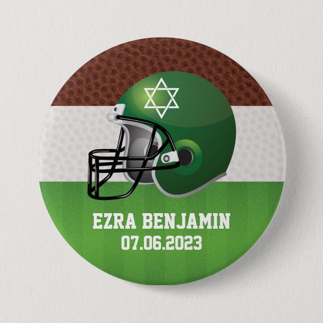 Badge Rond 7,6 Cm NFL American Football Bar Mitzvah (Devant)