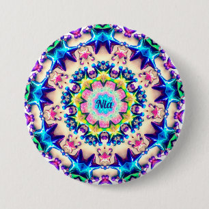 Badge Rond 7,6 Cm NIA ~ Anniversaire Star Motif Personnalisé ~