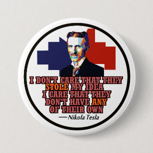 Badge Rond 7,6 Cm Nikola Tesla