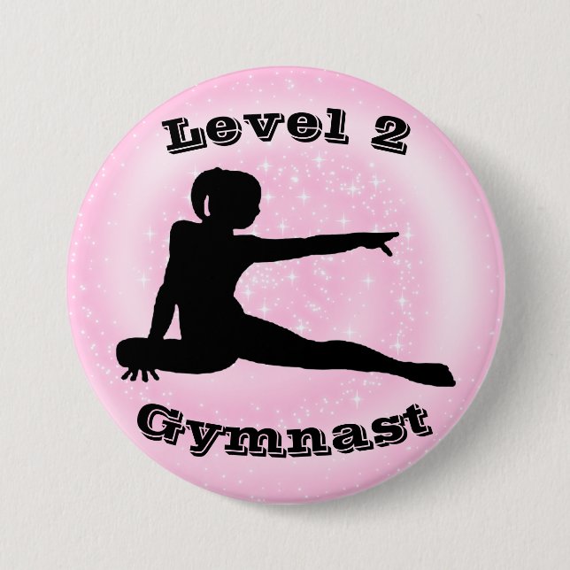 Badge Rond 7,6 Cm Niveau 2 - Bouton de gymnastique pour filles (Devant)