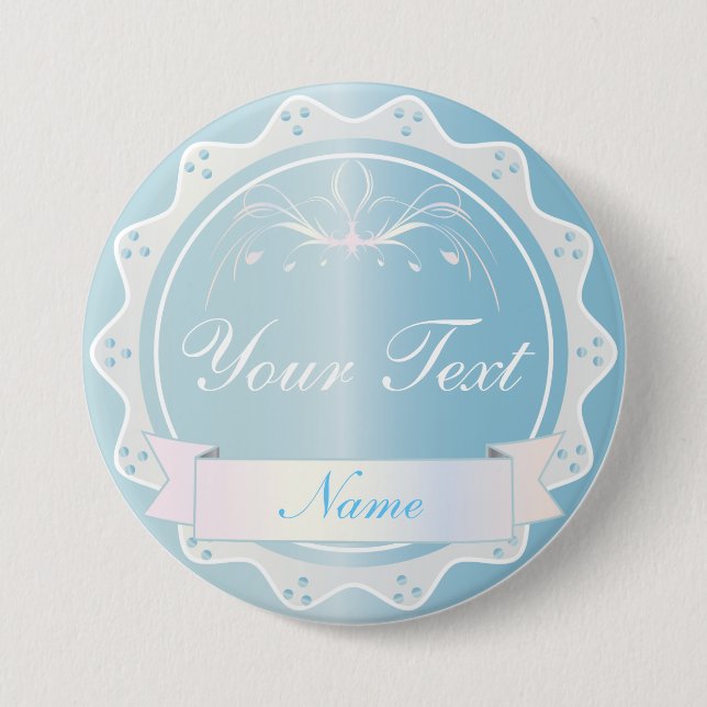 Badge Rond 7,6 Cm Noce bleu-clair (Devant)