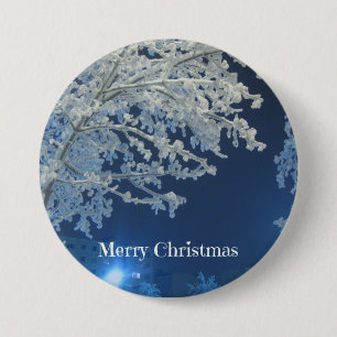 Badge Rond 7,6 Cm Noël blanc hiver