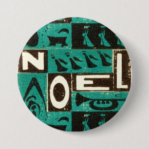 Badge Rond 7,6 Cm Noel Green