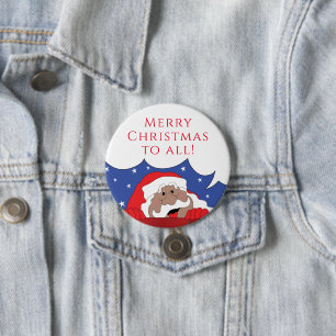 Badge Rond 7,6 Cm Noël Père Noël de couleur dit