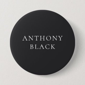 Badge Rond 7,6 Cm Noir Mat Minimaliste Simple Élégant Classique