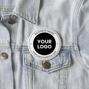 Badge Rond 7,6 Cm Nom de l'entreprise & site Web ou slogan, merci et