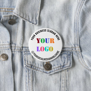 Badge Rond 7,6 Cm Nom du logo de votre entreprise Médias sociaux Bou