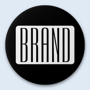 Badge Rond 7,6 Cm Nom moderne ou nom de marque éditable pour l'entre