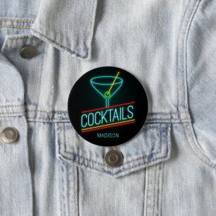 Badge Rond 7,6 Cm Nom personnalisé COCTAILS