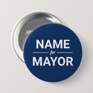 Badge Rond 7,6 Cm Nom personnalisé du maire Couleurs personnalisée