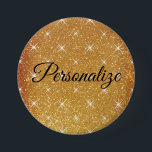 Badge Rond 7,6 Cm Nom personnalisé parties scintillant or brillant g<br><div class="desc">Nom personnalisé parties scintillant doré brillant grand bouton pinback. pin's personnalisées pour Anniversaire, Noël, fête de bureau, Nouvel An, mariage, événement, célébration etc. Faites votre propre badge de nom pour les amis, la famille, les invités, les employés, les clients, les collègues, les clients, les demoiselles d'honneur, la servante d'honneur, le...</div>