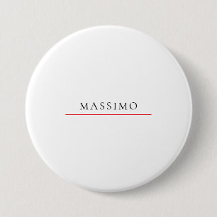 Badge Rond 7,6 Cm Nom propre décoration chic simple noir et blanc