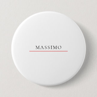 Badge Rond 7,6 Cm Nom propre décoration chic simple noir et blanc
