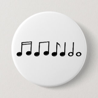Badge Rond 7,6 Cm Notes musicales