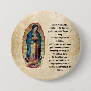 Badge Rond 7,6 Cm Notre-Dame de Guadalupe, Nuestra Señora de Guadal