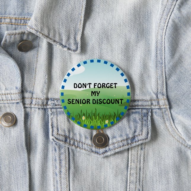 Badge Rond 7,6 Cm N'oubliez Pas Ma Réduction Senior (En situation)