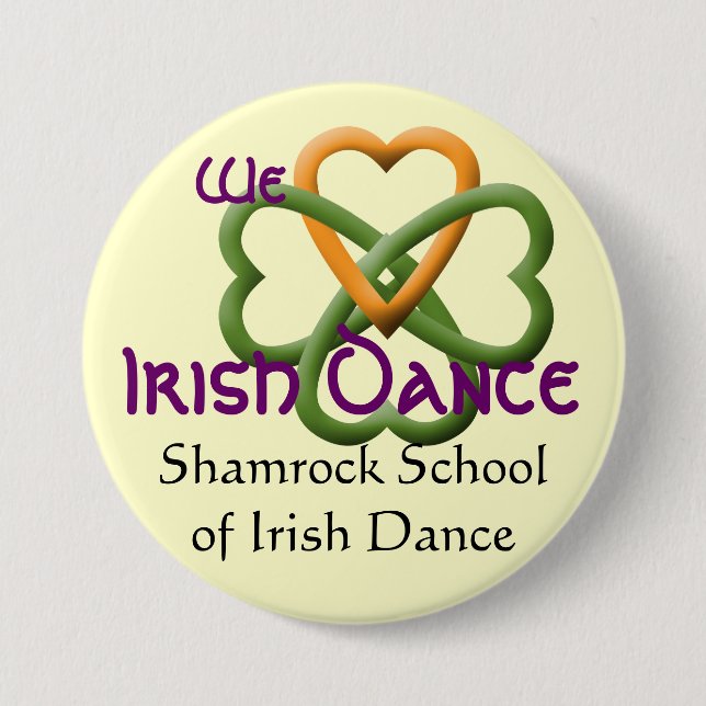 Badge Rond 7,6 Cm Nous aimons la danse d'Irlandais (Devant)
